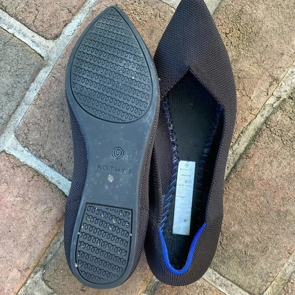 Rothy’s black pointed toe knit slip on ballet flats size 8 -NO insole - Picture 6 of 6
